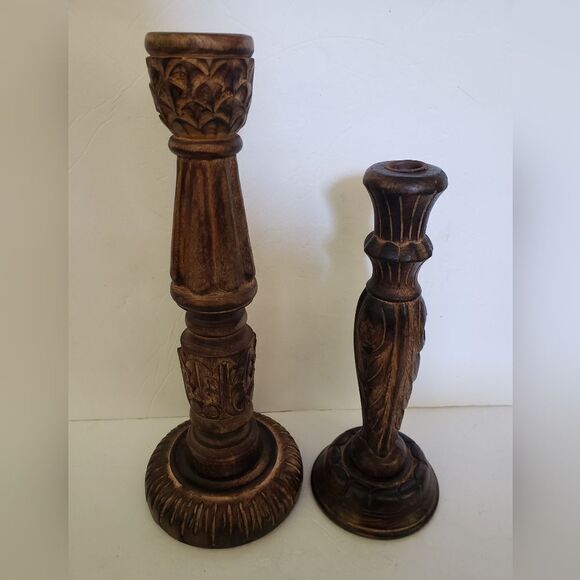 Wood  Candle Holders - Picture 3 of 6